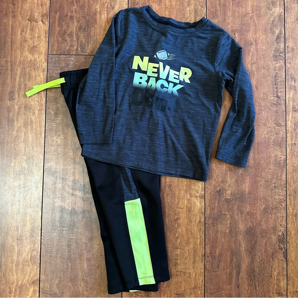 Kids' Graphic Athletic Long Sleeve Shirt and Pants Set - 3T